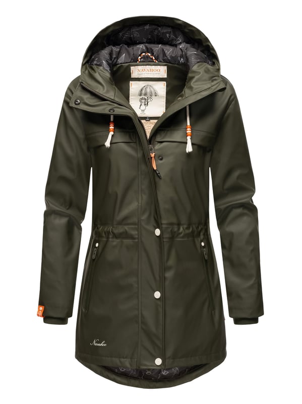 La chaqueta impermeable Rainy Forest de Navahoo combina comodidad y protección. Con costuras selladas, tejido exterior impermeable y cortaviento y forro de peluche en la parte superior, ofrece gran confort. Su corte entallado, la espalda más larga y el cordón interior ajustable garantizan una forma favorecedora. Con bolsillos impermeables, capucha grande y detalles cuidados, es ideal para actividades al aire libre. Disponible en 8 colores modernos y tallas hasta 3XL.
Material: Tejido exterior 70% poliéster, 30% poliuretano; forro & relleno 100% poliéster