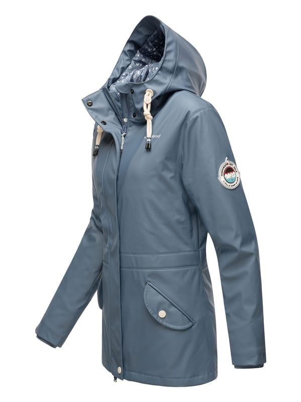 El abrigo impermeable Oceans Heart de Navahoo ofrece estilo y comodidad. Con costuras selladas, es totalmente resistente al viento y al agua. El forro de peluche en la parte superior y la tela sedosa en la inferior brindan confort. Su cuello alto, la capucha amplia con cordón y los bolsillos prácticos aportan funcionalidad. Con corte entallado, cremallera bidireccional y longitud perfecta, es ideal para los días de lluvia.
Material: Tejido exterior 70% poliéster, 30% poliuretano; forro & relleno 100% poliéster