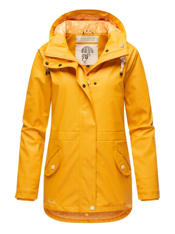 El abrigo impermeable Oceans Heart de Navahoo ofrece estilo y comodidad. Con costuras selladas, es totalmente resistente al viento y al agua. El forro de peluche en la parte superior y la tela sedosa en la inferior brindan confort. Su cuello alto, la capucha amplia con cordón y los bolsillos prácticos aportan funcionalidad. Con corte entallado, cremallera bidireccional y longitud perfecta, es ideal para los días de lluvia.
Material: Tejido exterior 70% poliéster, 30% poliuretano; forro & relleno 100% poliéster