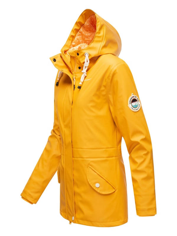 El abrigo impermeable Oceans Heart de Navahoo ofrece estilo y comodidad. Con costuras selladas, es totalmente resistente al viento y al agua. El forro de peluche en la parte superior y la tela sedosa en la inferior brindan confort. Su cuello alto, la capucha amplia con cordón y los bolsillos prácticos aportan funcionalidad. Con corte entallado, cremallera bidireccional y longitud perfecta, es ideal para los días de lluvia.
Material: Tejido exterior 70% poliéster, 30% poliuretano; forro & relleno 100% poliéster
