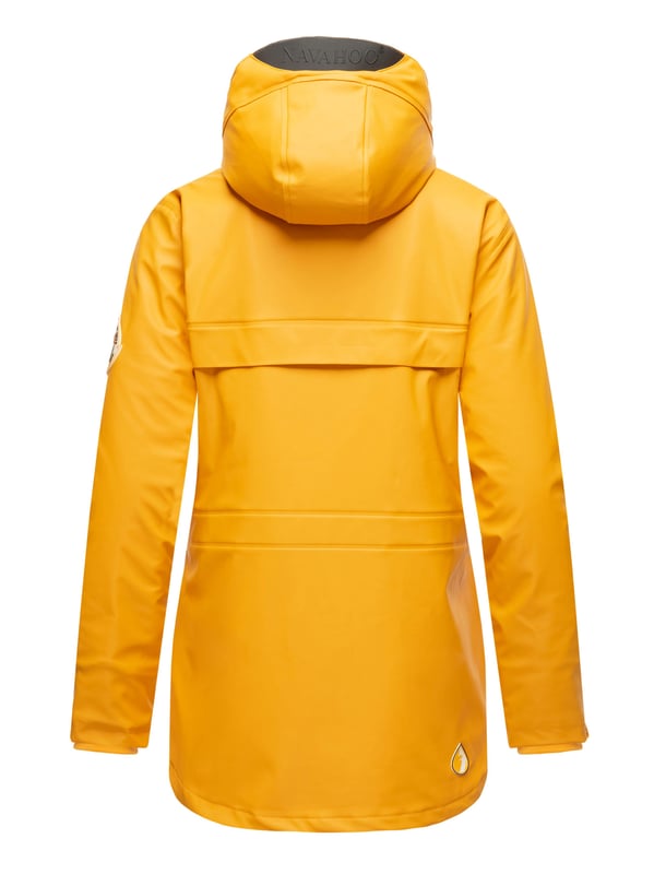 El abrigo impermeable Oceans Heart de Navahoo ofrece estilo y comodidad. Con costuras selladas, es totalmente resistente al viento y al agua. El forro de peluche en la parte superior y la tela sedosa en la inferior brindan confort. Su cuello alto, la capucha amplia con cordón y los bolsillos prácticos aportan funcionalidad. Con corte entallado, cremallera bidireccional y longitud perfecta, es ideal para los días de lluvia.
Material: Tejido exterior 70% poliéster, 30% poliuretano; forro & relleno 100% poliéster