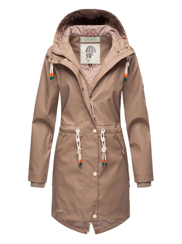 Navahoo abrigo impermeable para mujer Tropical Stormoo – Elegante & Resistente al Agua El abrigo impermeable Tropical Stormoo de Navahoo combina estilo y protección. Con tejido exterior impermeable y costuras selladas, es 100% resistente al viento y la lluvia. Su forro ligero con diseño, capucha amplia con cordón y cordón interior en la cintura garantizan comodidad y ajuste perfecto. Disponible en 7 colores intensos y tallas XS–XXL.
Material: Exterior 70% poliéster, 30% poliuretano; forro & relleno 100% poliéster