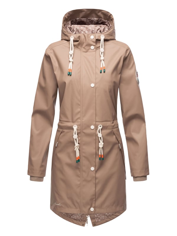 Navahoo abrigo impermeable para mujer Tropical Stormoo – Elegante & Resistente al Agua El abrigo impermeable Tropical Stormoo de Navahoo combina estilo y protección. Con tejido exterior impermeable y costuras selladas, es 100% resistente al viento y la lluvia. Su forro ligero con diseño, capucha amplia con cordón y cordón interior en la cintura garantizan comodidad y ajuste perfecto. Disponible en 7 colores intensos y tallas XS–XXL.
Material: Exterior 70% poliéster, 30% poliuretano; forro & relleno 100% poliéster