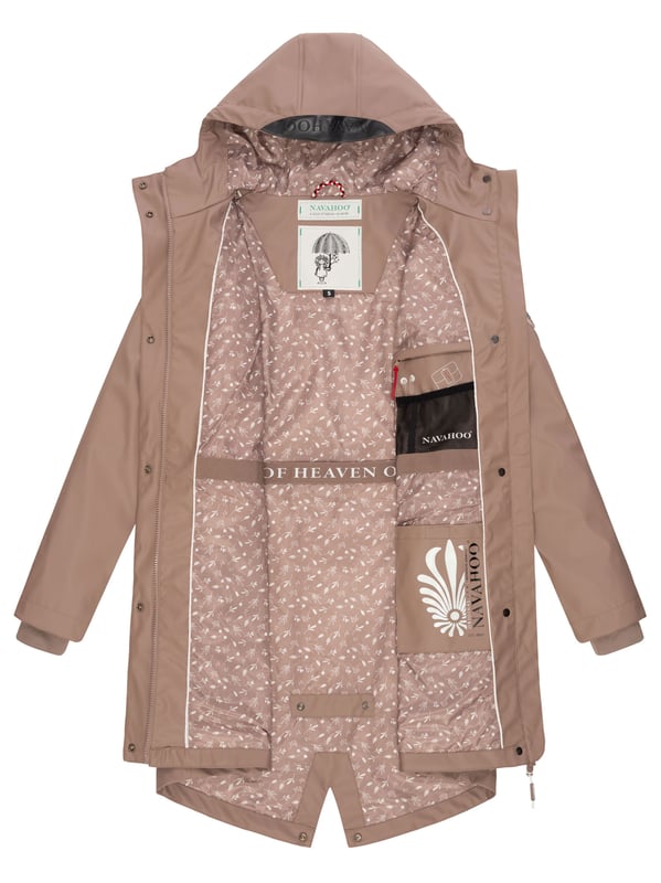 Navahoo abrigo impermeable para mujer Tropical Stormoo – Elegante & Resistente al Agua El abrigo impermeable Tropical Stormoo de Navahoo combina estilo y protección. Con tejido exterior impermeable y costuras selladas, es 100% resistente al viento y la lluvia. Su forro ligero con diseño, capucha amplia con cordón y cordón interior en la cintura garantizan comodidad y ajuste perfecto. Disponible en 7 colores intensos y tallas XS–XXL.
Material: Exterior 70% poliéster, 30% poliuretano; forro & relleno 100% poliéster