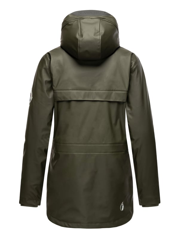 El abrigo impermeable Oceans Heart de Navahoo ofrece estilo y comodidad. Con costuras selladas, es totalmente resistente al viento y al agua. El forro de peluche en la parte superior y la tela sedosa en la inferior brindan confort. Su cuello alto, la capucha amplia con cordón y los bolsillos prácticos aportan funcionalidad. Con corte entallado, cremallera bidireccional y longitud perfecta, es ideal para los días de lluvia.
Material: Tejido exterior 70% poliéster, 30% poliuretano; forro & relleno 100% poliéster