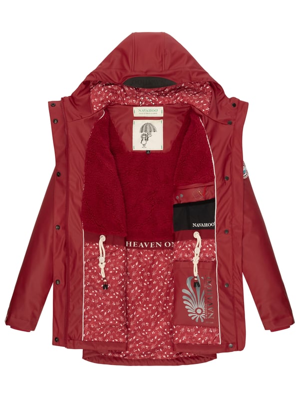 El abrigo impermeable Oceans Heart de Navahoo ofrece estilo y comodidad. Con costuras selladas, es totalmente resistente al viento y al agua. El forro de peluche en la parte superior y la tela sedosa en la inferior brindan confort. Su cuello alto, la capucha amplia con cordón y los bolsillos prácticos aportan funcionalidad. Con corte entallado, cremallera bidireccional y longitud perfecta, es ideal para los días de lluvia.
Material: Tejido exterior 70% poliéster, 30% poliuretano; forro & relleno 100% poliéster