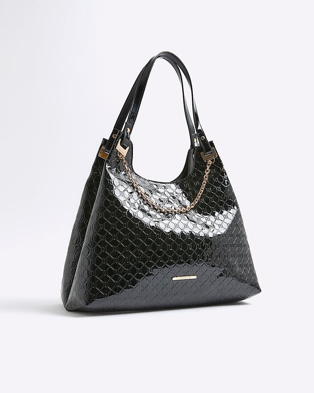 Embossed RI monogram print, Chain front, Strapped, Handle length: 26cm, Dimensions: L: 25cm x D: 17cm x W: 38cm