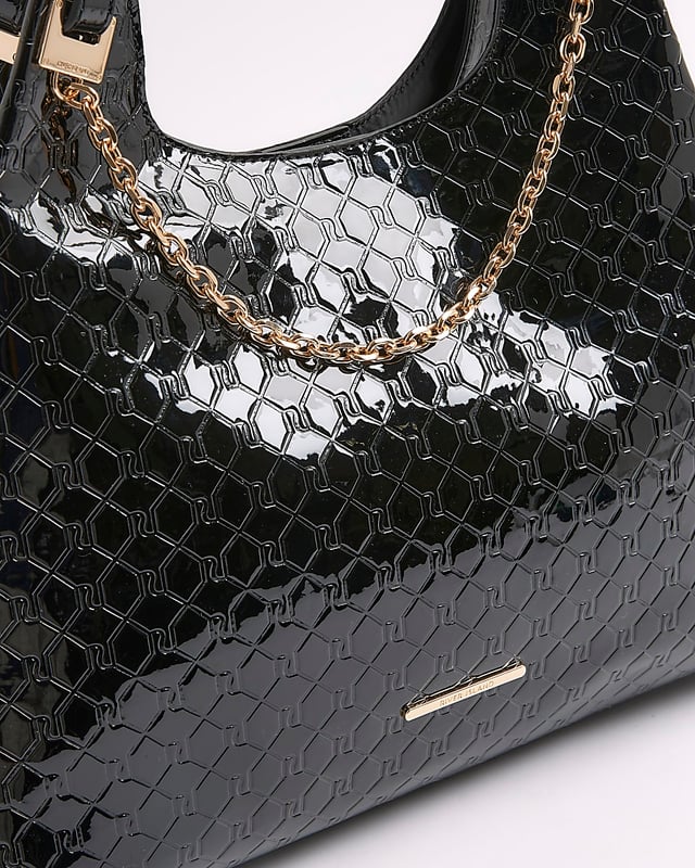 Embossed RI monogram print, Chain front, Strapped, Handle length: 26cm, Dimensions: L: 25cm x D: 17cm x W: 38cm