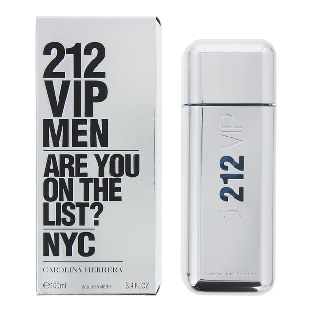 Carolina Herrera 212 VIP Men Eau de Toilette is an Oriental Woody fragrance for men. Launched in 2011, this energetic and seductive scent is best suited for the colder seasons and ideal for evening wear. It offers a bold and vibrant blend of exotic fruits, intoxicating spirits, and warm woody undertones, creating a fragrance that exudes charisma and modern sophistication.

The fragrance opens with an explosive mix of passionfruit, lime, pepper, and ginger—delivering a zesty, spicy introduction that commands attention. The heart reveals a spirited fusion of vodka, gin, mint, and aromatic spices, adding a cool yet luxurious depth that enhances its nightlife appeal. The base unfolds into a sensual combination of amber, leather, and woodsy notes, leaving a rich, lingering trail that’s both smooth and masculine.

Perfect for those who embrace confidence and charm, 212 VIP Men is an unforgettable fragrance housed in a classic sleek silver bottle that reflects its bold and stylish character.

Top Notes: Passionfruit, Lime, Pepper, Ginger
Middle Notes: Vodka, Gin, Mint, Spices
Base Notes: Amber, Leather, Woodsy Notes

How to Apply:

Apply it to your body's warmest points, such as the crease of your elbows and wrists, to intensify the longevity of the fragrance.

Avoid rubbing after application, as this will reduce the longevity of the fragrance.

For wrist application, apply the fragrance after hand washing.