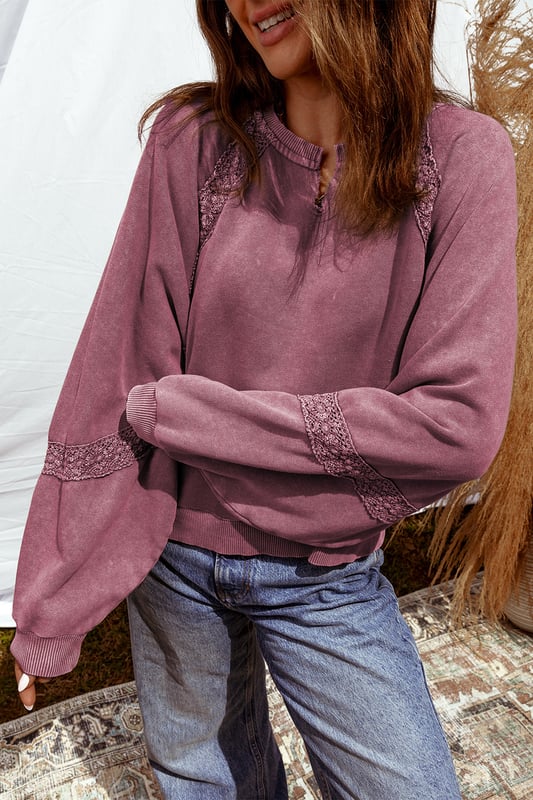 Damen Oversized Pullover Sweatshirt - Entspannte Passform mit Rundhalsausschnitt