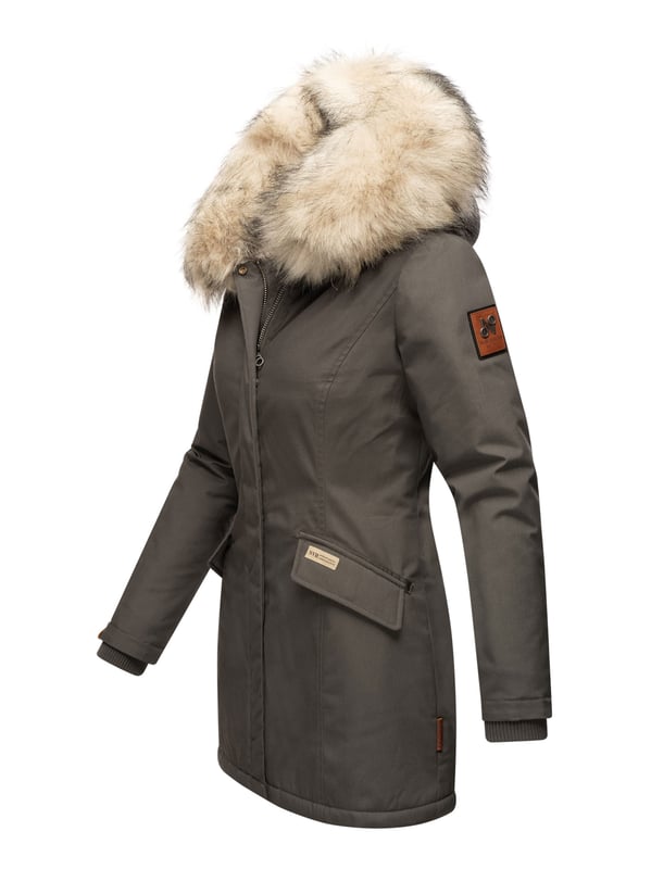 Navahoo Dames winterjas (XS-XXL) - gewatteerd, afneembare capuchon, 5 zakken - N067, XXL
