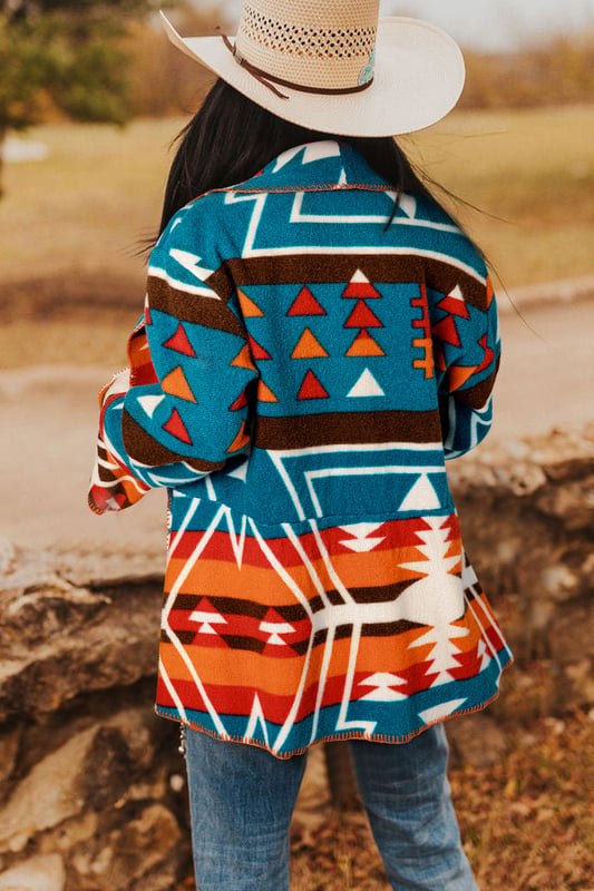 Blanket Jacket Southwest Pattern Relaxed Fit