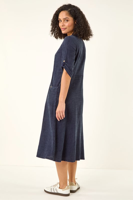 Textured A-Line Midi Dress main image 1