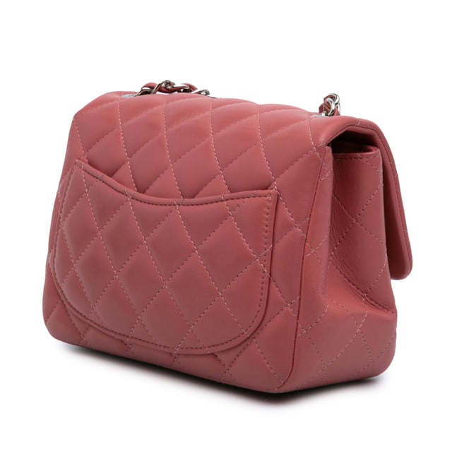 Small Flat Rectangular Bag Mini Rectangular Flap Bag Quilted Lambskin