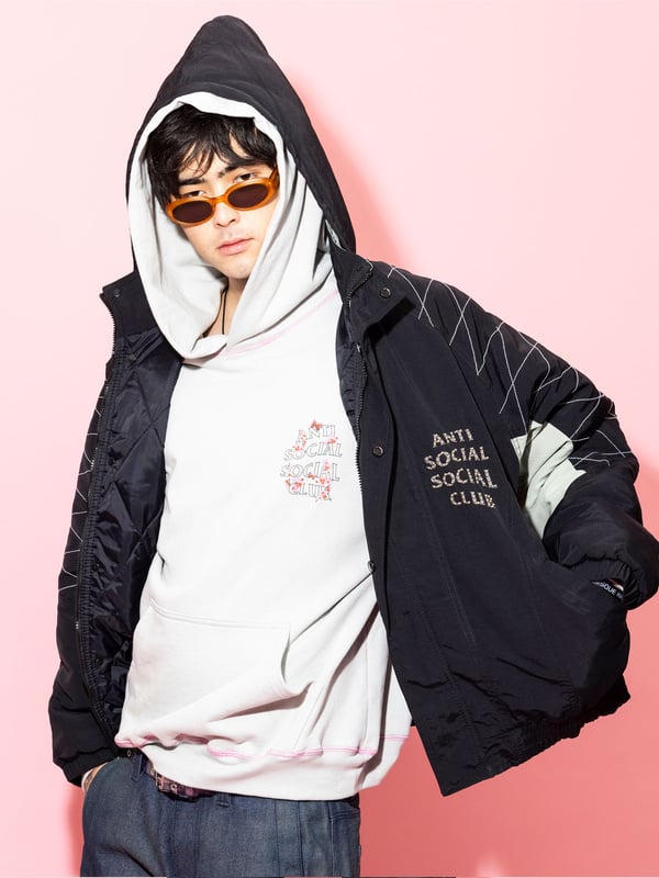 ASSC Studded Starter Jacket with Quilted Shoulders in Black