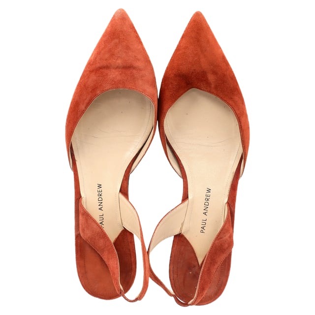 Paul Andrew Rhea 15 Slingback Flats in Orange Suede