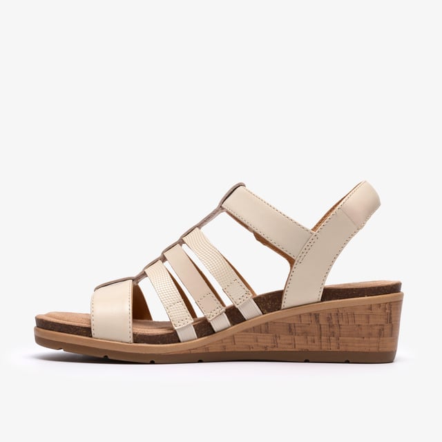Kacha Step Cream Leather Sandals