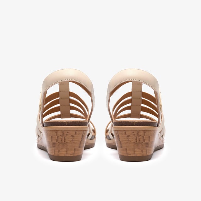 Kacha Step Cream Leather Sandals