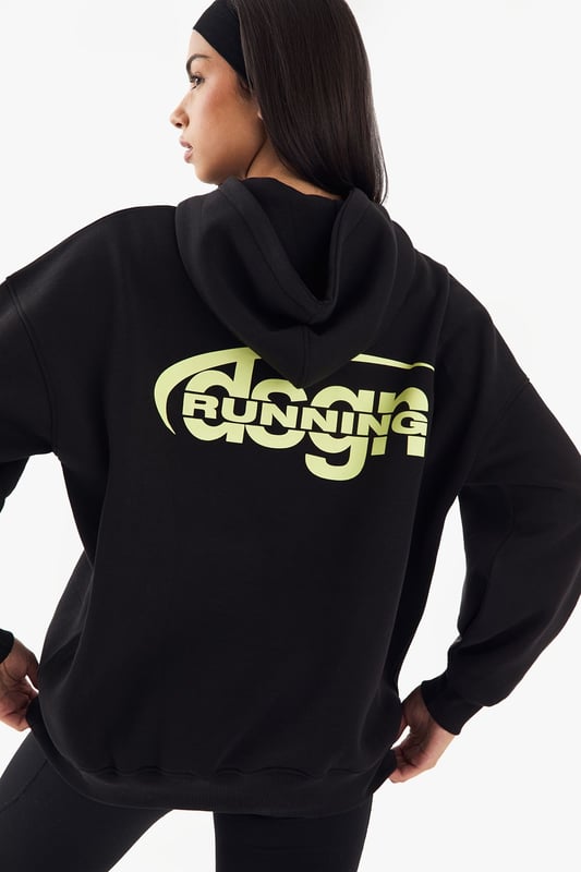 DSGN Studio Run Club Oversized Printed Hoodie
