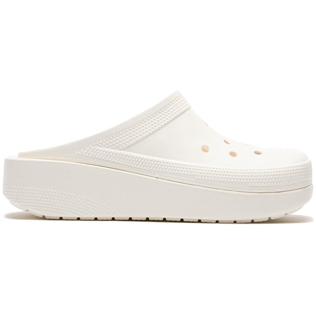 Women's Crocs Classic Blunt Closed Toe Shuv Mules in Chalk