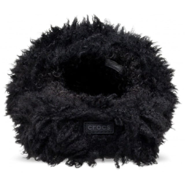 Women's Crocs Classic Shaggy Textured Closed Toe Slides in Black