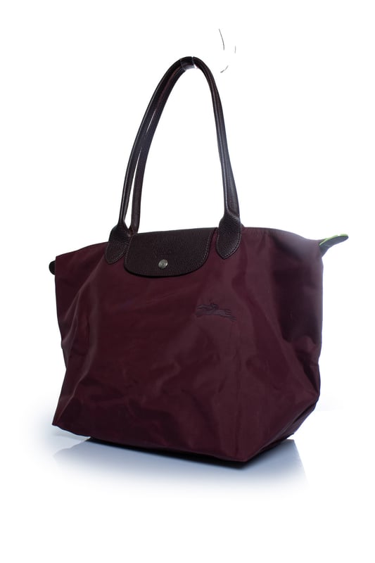 Longchamp, Le Pliage tote in burgundy