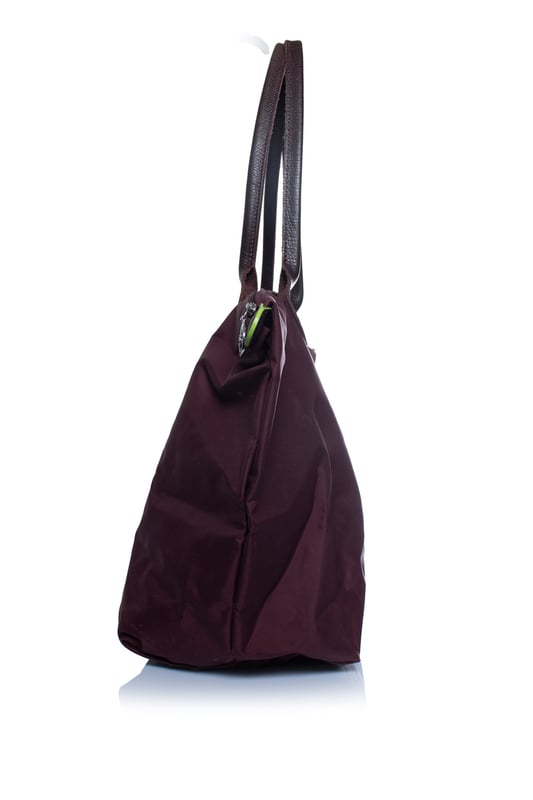Longchamp, Le Pliage tote in burgundy