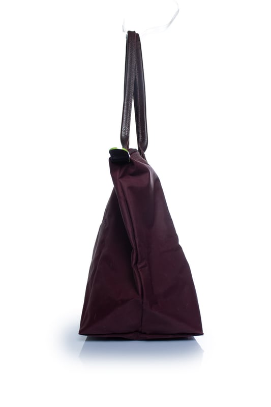 Longchamp, Le Pliage tote in burgundy