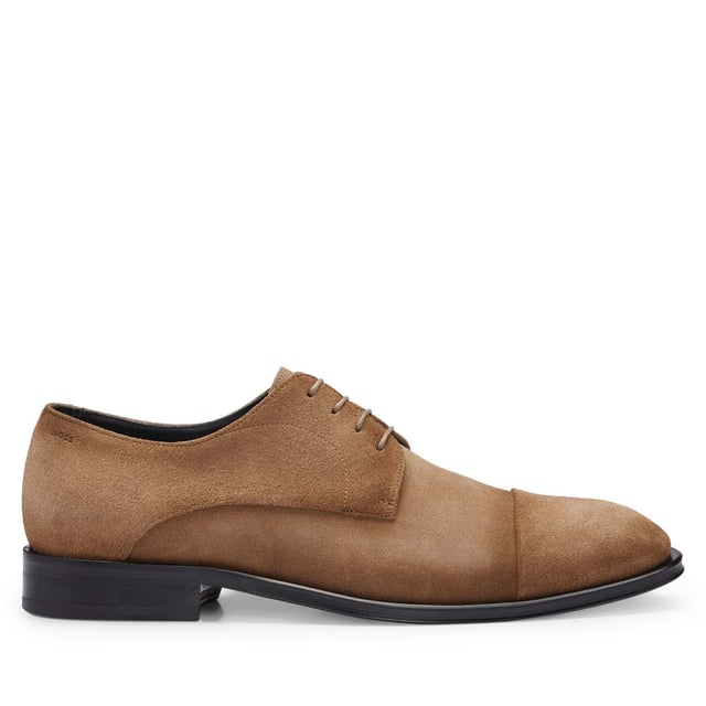 Men's Boss Derrek Derby Shoes in Beige Mens Boss Derrek Derby Shoes in beige.- Leather upper.- Lace up fastening. - Stitching trimming.- Durable outsole with leather injection.- Ref: 50493482268