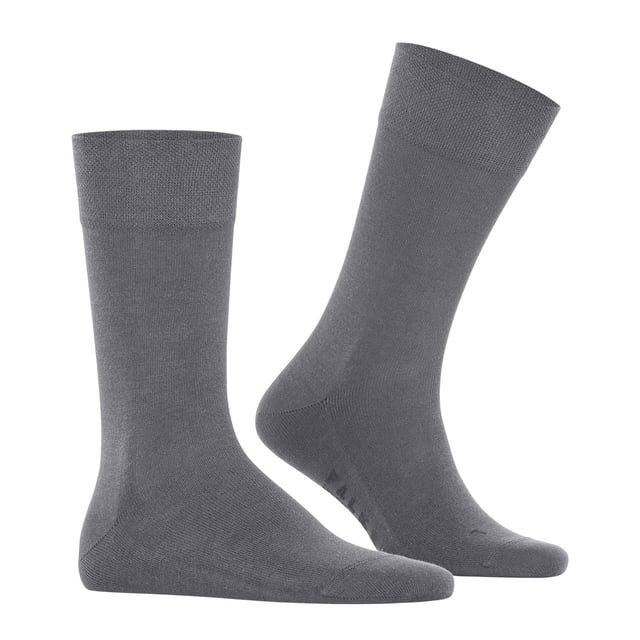 Socks for men of the brand FALKE. Plain model from the Sensitive New York series. Right/left marking on the top. Pleasant wearing comfort.