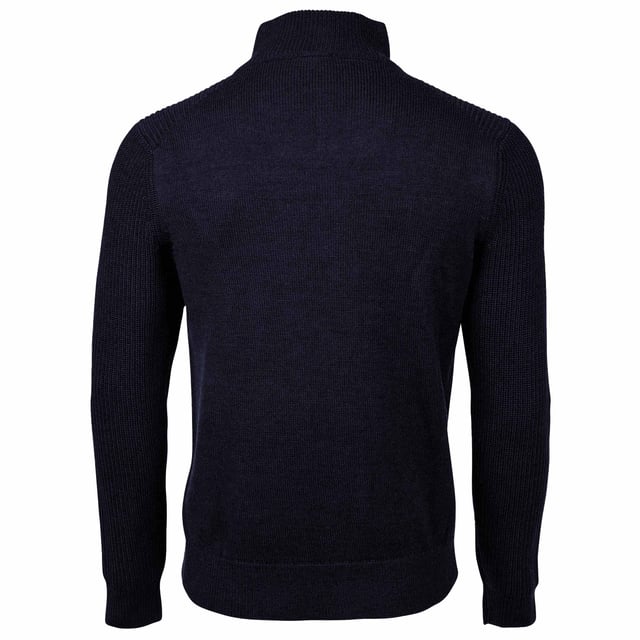 Einfarbiger Pullover für Herren von der Marke JOOP!. Hochwertiger Woll-Mix, Feinstrick mit Rippstrick kombiniert, Troyer-Kragen mit Reißverschluss.