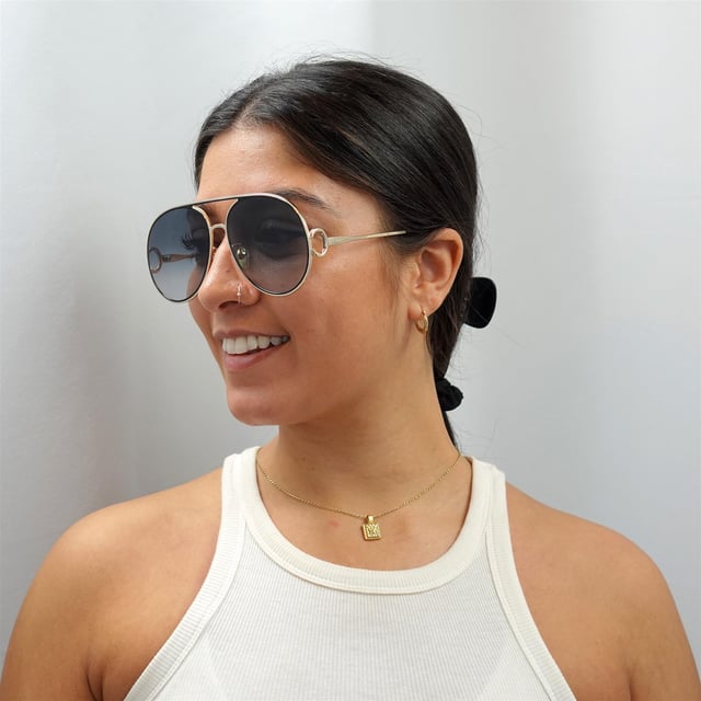 New ⭐️CHLOE Sunglasses⭐️ Gold/Grey Aviator unisex Aly sunglasses Grey - Chloé main image 4