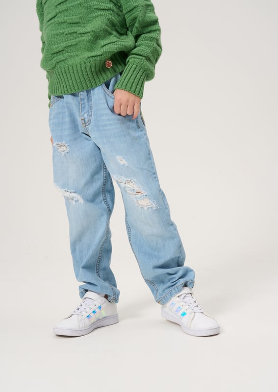 Our new season jean is the perfect fit. sitting slightly high on the waist with a wide leg and distressed finish. Super comfortable and super stylish.