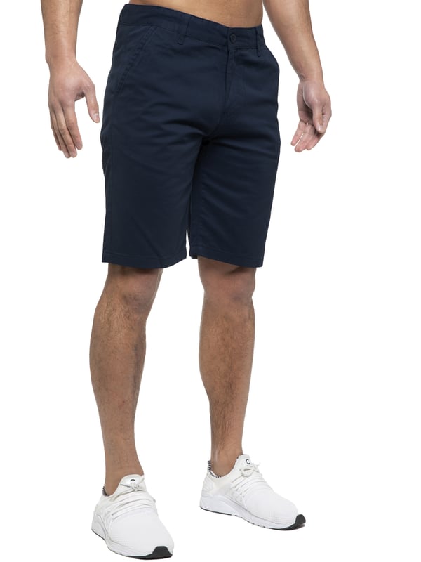 Enzo Mens Chino Shorts In Navy
