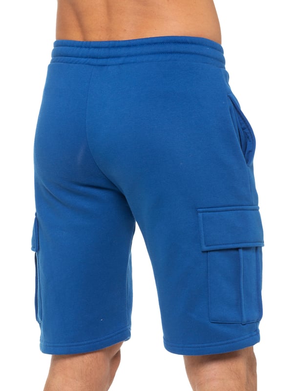 Enzo Pantalones cortos cargo para hombre. Cuenta con 2 bolsillos de carga y 2 bolsillos laterales. Logotipo de EZ en el bolsillo. Cintura elástica con dibujo ajustable.