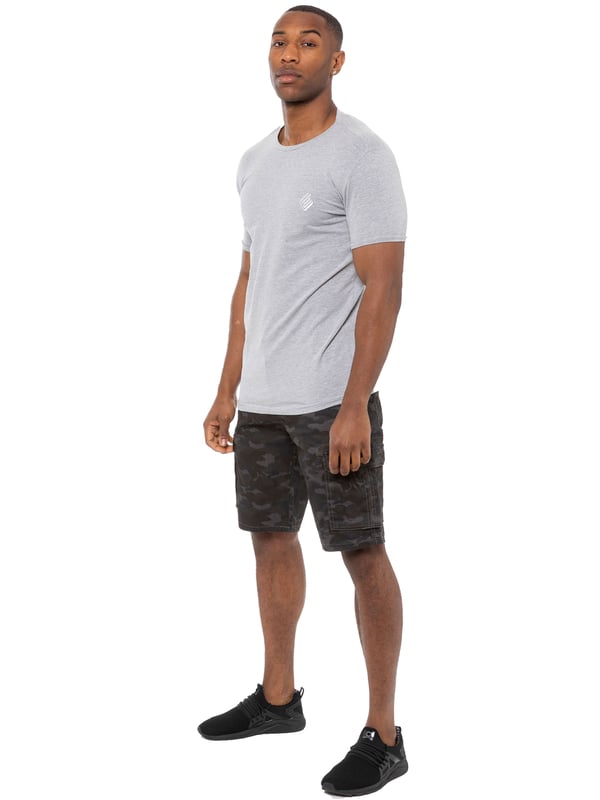 Kruze Camo Shorts in VNT Khaki, 65% Polyester, 35% Cotton, Mid Rise, Regular Fit Shorts, Featuring 2 Front Pockets, 2 Buttoned Back Pockets and 2 Velcro Side Pockets and Zip Fly Fastening, Machine washable, For Casual Occasions