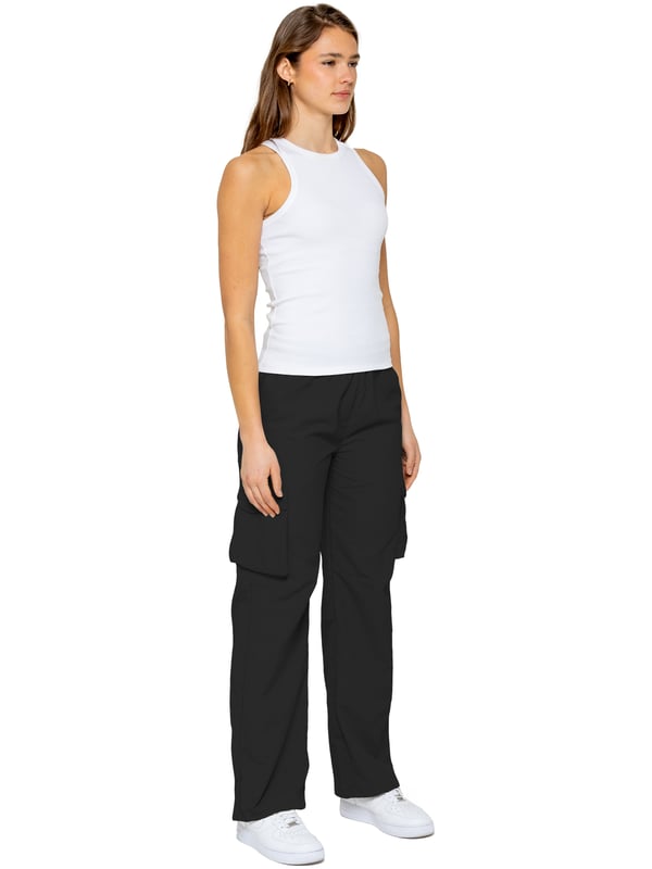 Stay effortlessly stylish in the Enzo Women's Parachute Cargo Pants. Made from lightweight crushed poly fabric, they feature a relaxed fit, wide-leg cut, and an elasticated waistband with adjustable drawstring for all-day comfort. With multiple pockets—including cargo styles with velcro fastening—and adjustable drawcord hems, these utility-inspired trousers blend function with streetwear flair. Ideal for casual, off-duty looks.