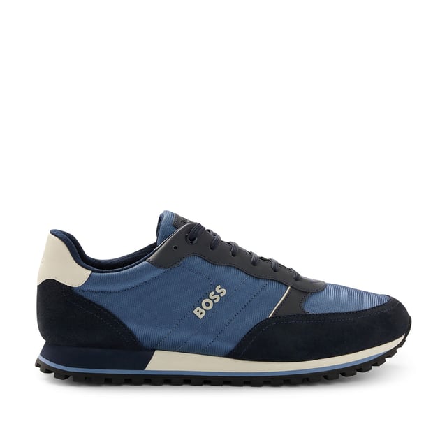 Sporty BOSS running inspired sneakers. Modern upper design in nylon enriched by raised BOSS logo on the quarter. Lightweight EVA providing comfort and extra cushioning. Modern rubber and rubberised detail assure a sporty look.