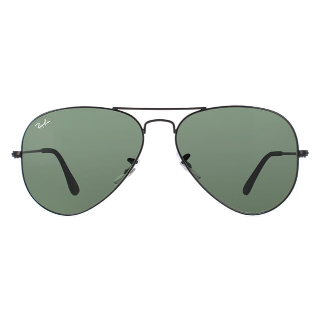 Ray-Ban Sunglasses Aviator 3025 L2823 Black Green were originally designed in 1936 for US military pilots and have since become one of the most iconic sunglasses models in the world. The timeless design is characterised by the thin metal wire frame, large teardrop shaped lenses and fine metal temples that feature silicone tips and nose pads for a customised and comfortable fit. This classic model is available in various sizes and an array of colourways.