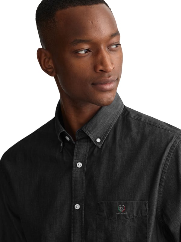 Introducing Enzo Milano Men's Shirts: the epitome of luxury. Impeccably crafted with lightweight, breathable cotton, these Regular Fit shirts feature a sophisticated Button-Down Collar and Long Sleeves for a timeless look. Each shirt is adorned with the Enzo Milano Logo, embroidered on the chest for a touch of exclusivity