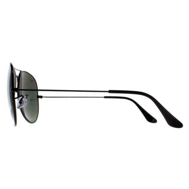 Ray-Ban Sunglasses Aviator 3025 Black Green Polarized 002/58 were originally designed in 1936 for US military pilots and have since become one of the most iconic sunglasses models in the world. The timeless design is characterised by the thin metal wire frame, large teardrop shaped lenses and fine metal temples that feature silicone tips and nose pads for a customised and comfortable fit. This classic model is available in various sizes and an array of colourways.