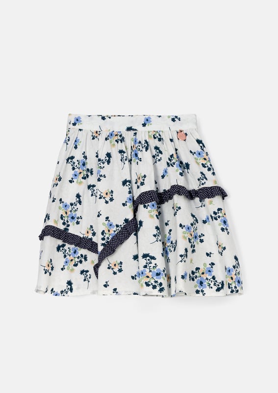 Our new Pia skirt is crafted from a delicate floral pattern and features a new silhouette with polka dot asymmetric seam detail. Wear with the Pia top for outfit perfection.. About Me: 100% Cotton. Look After Me: Think Planet. Wash At 30C.