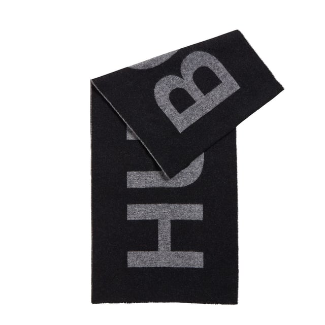 Boss Armin Scarf in black.- Logo in contrast at each side.- Crafted in Wool-Rich Blend.- 80% Wool  20% Polyamide.- Ref: 50440314001