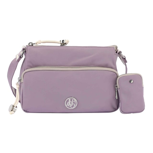 Handtasche für Damen von der Marke Joop! JEANS. Aus der Serie Lietissimo Jasmina Shoulderbag shz. Großes Hauptfach mit Reißverschluss. Längenverstellbare Träger mit Logo Schriftzug.