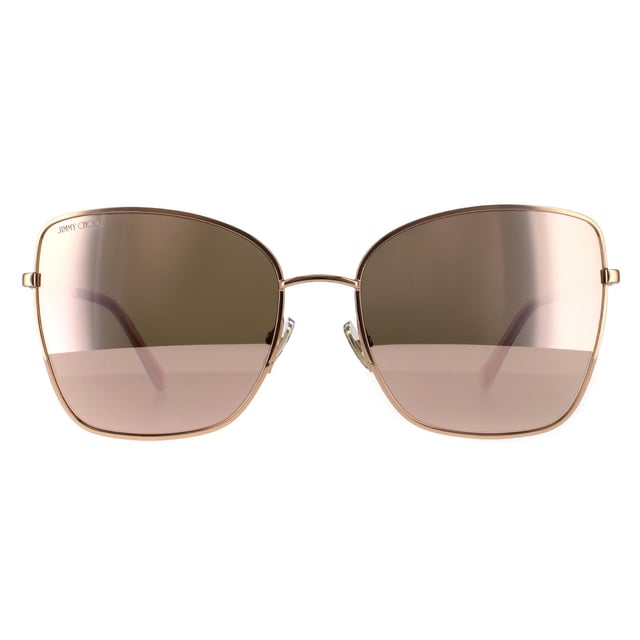 Jimmy Choo Square Womens Gold Copper Multilayer Gold  90041091 Jimmy Choo are a square style with a metal frame front and slim temples engraved with the Jimmy Choo logo..