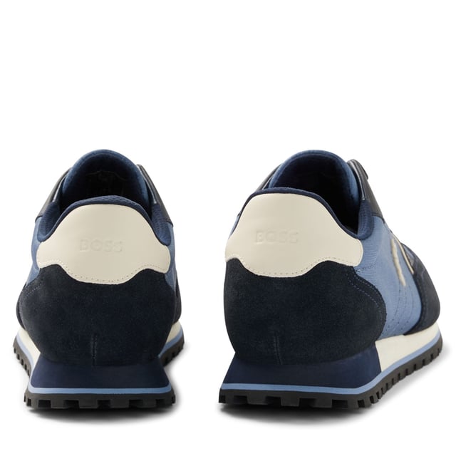 Sporty BOSS running inspired sneakers. Modern upper design in nylon enriched by raised BOSS logo on the quarter. Lightweight EVA providing comfort and extra cushioning. Modern rubber and rubberised detail assure a sporty look.