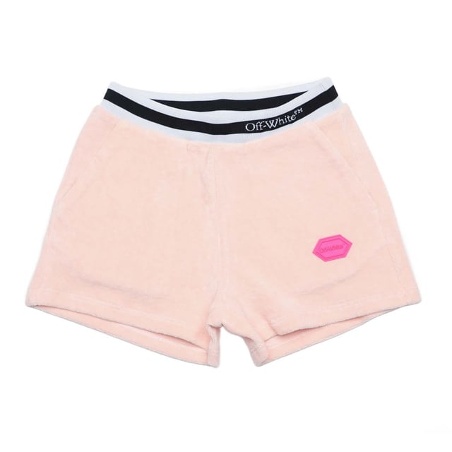 Juniors Off White Sponge Shorts in pink - white.- Elasticated waistband.- Side pockets.- 100% Cotton.- Ref: OGCB0010013001