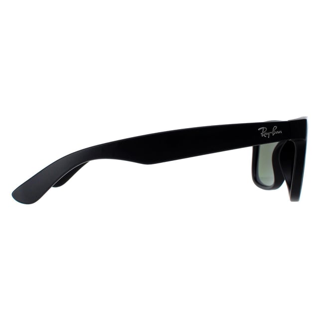 Ray-Ban Sunglasses Justin 4165 622/55 Rubber Black Blue Mirror are inspired by the Original Wayfarer 2140 and are one of the coolest designs throughout the entire Ray-Ban collection. Justin is a bold style that features large, boxy lenses that suit most face shapes and they share the same winged temples as the classic 2140. The propionate plastic frame is super lightweight for comfort and theyâ€™re available in bright, fresh colours as well as the traditional choices. The Ray-Ban Justin is part of the Highstreet collection and are therefore a more affordable choice.