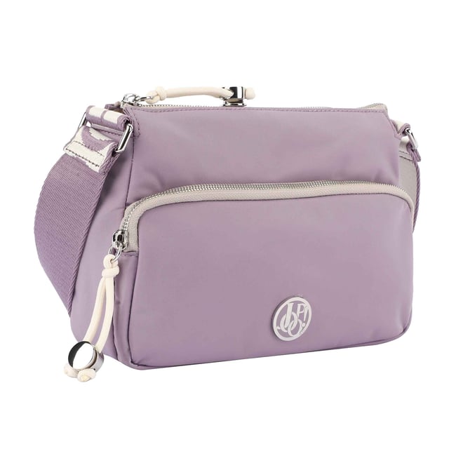 Handtasche für Damen von der Marke Joop! JEANS. Aus der Serie Lietissimo Jasmina Shoulderbag shz. Großes Hauptfach mit Reißverschluss. Längenverstellbare Träger mit Logo Schriftzug.