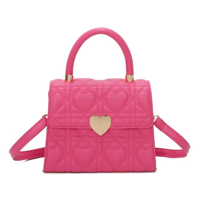Quilted Heart Grab Bag
Single Grab Handle
Detachable long strap
Top flap mag dot closure
Interior slip pocket
Gold tone metal hardware
Handle drop: max. 60cm
Dimensions: H16cm x W21cm x D10cm
Material: Synthetic